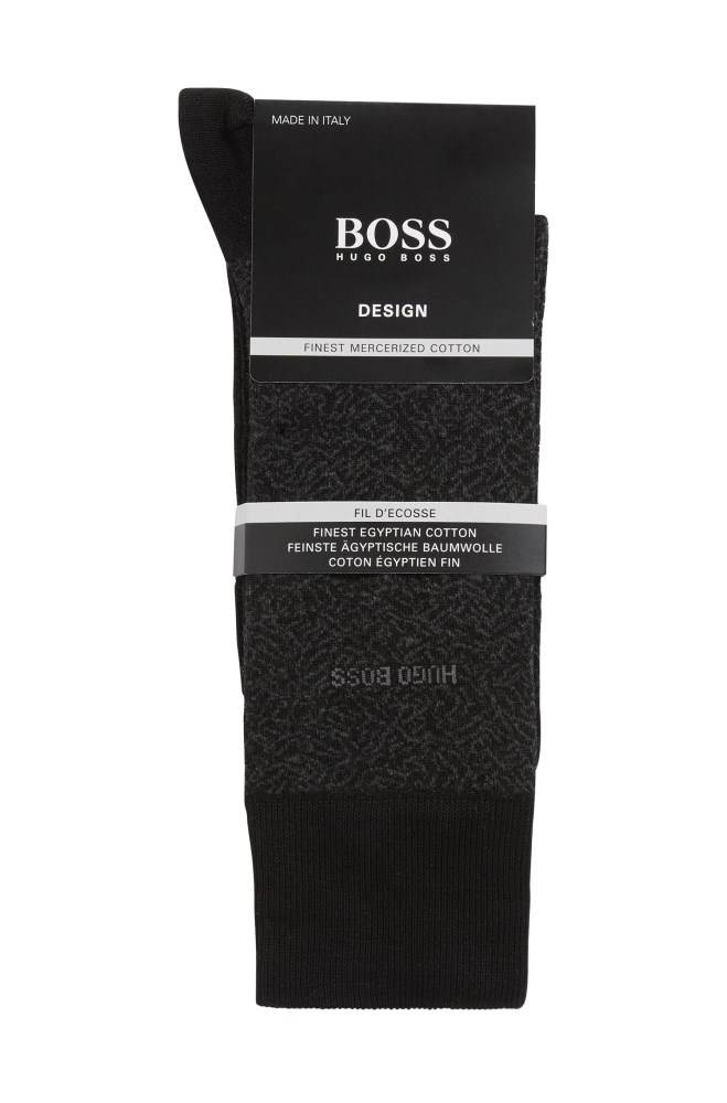 Hugo Boss Micro-patterned socks Svarte | gLB0tpqi