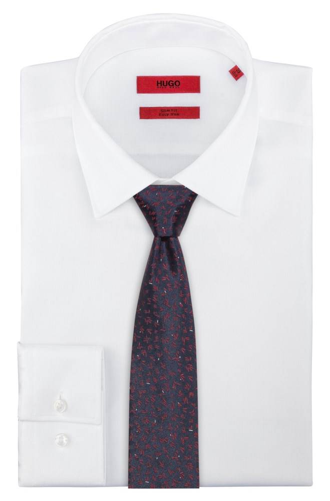 Hugo Boss Micro-patterned tie Lyse Rosa | alsmskbM