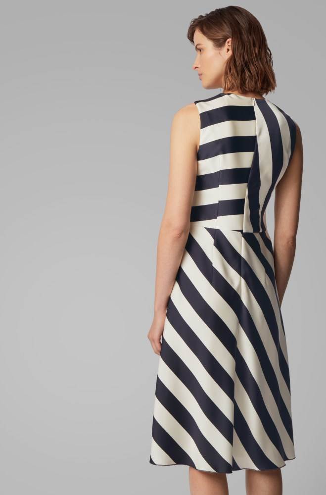 Hugo Boss Midi-length block-stripe dress Patterned | GHmsPmPr