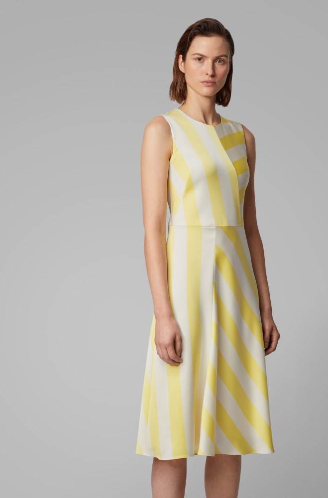 Hugo Boss Midi-length block-stripe dress Patterned | SElVGVZd