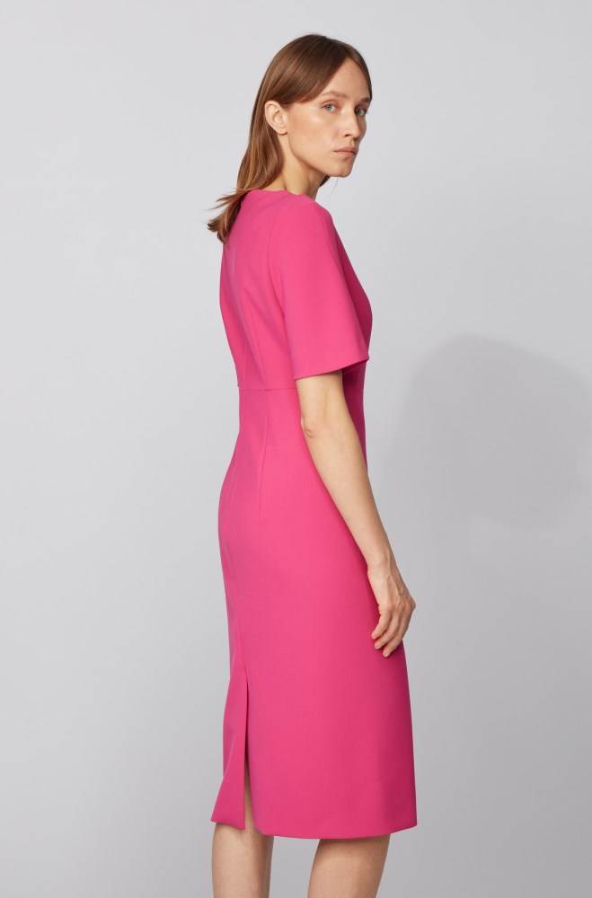 Hugo Boss Midi-length dress Rosa | 3FoQQAO3