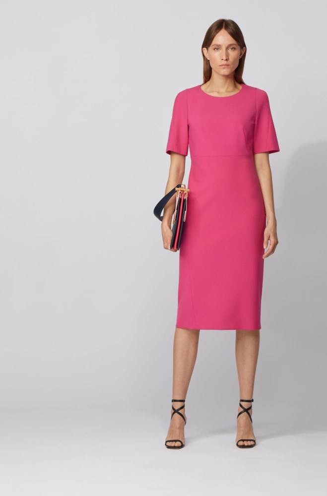 Hugo Boss Midi-length dress Rosa | 3FoQQAO3