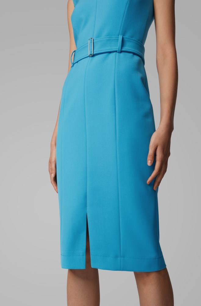 Hugo Boss Midi-length dress Turkis | IHhml3mz