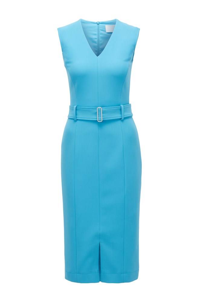 Hugo Boss Midi-length dress Turkis | IHhml3mz