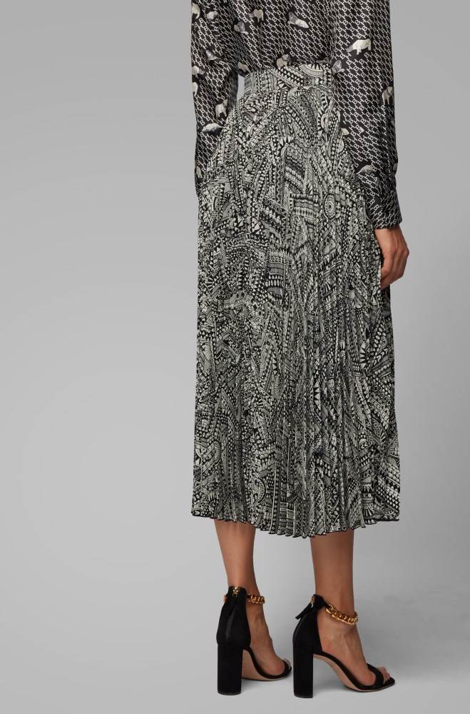 Hugo Boss Midi-length plissé skirt Patterned | h2c7T0iU