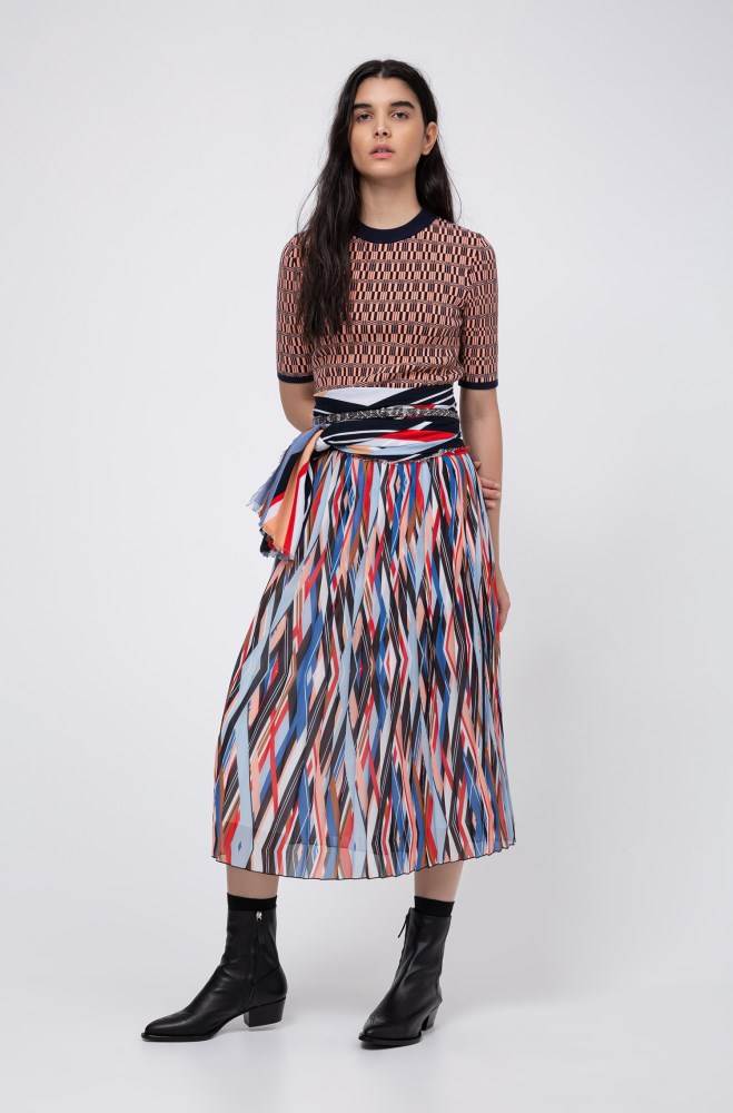 Hugo Boss Midi-length plissé skirt Patterned | l50sZEuX