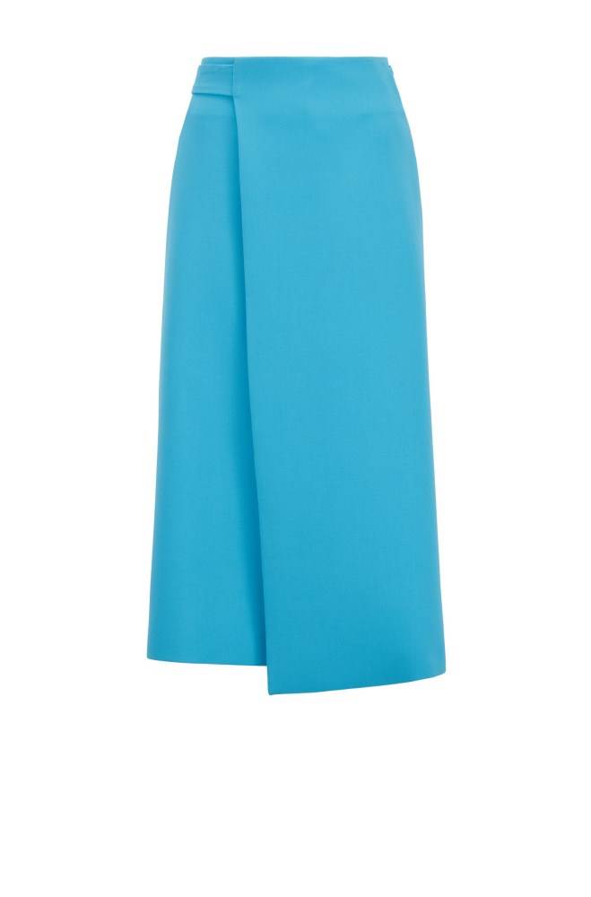 Hugo Boss Midi wrap skirt Blå | wX32hylT