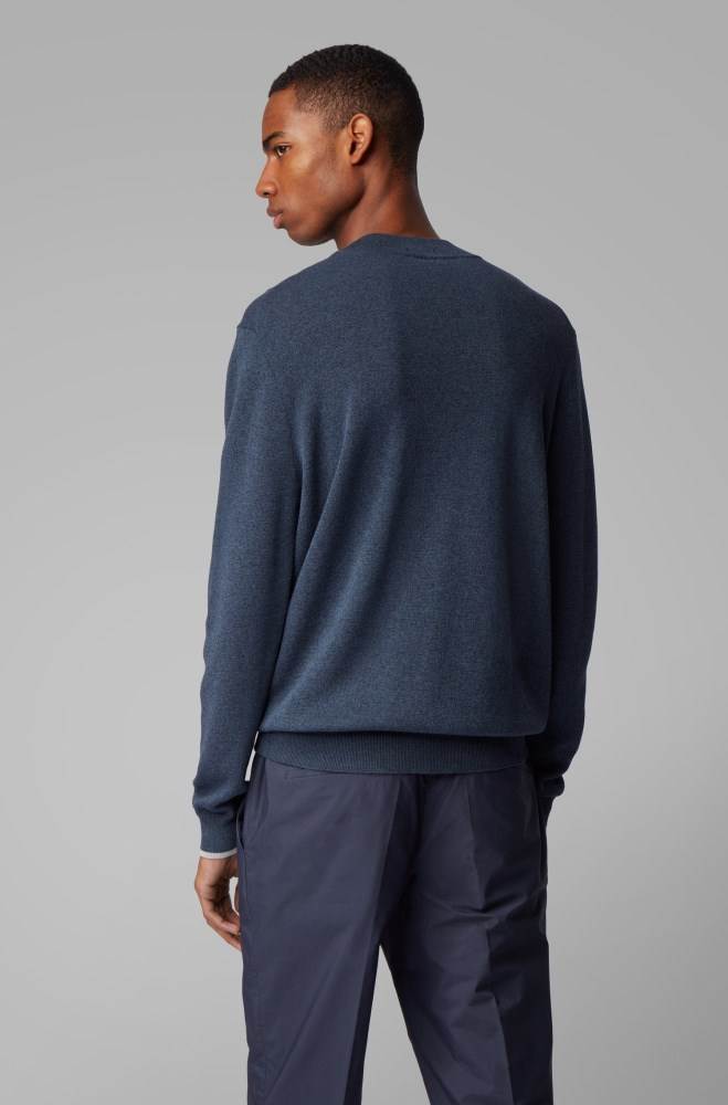 Hugo Boss Mock-neck sweater Lyse Blå | EUv2nYjI