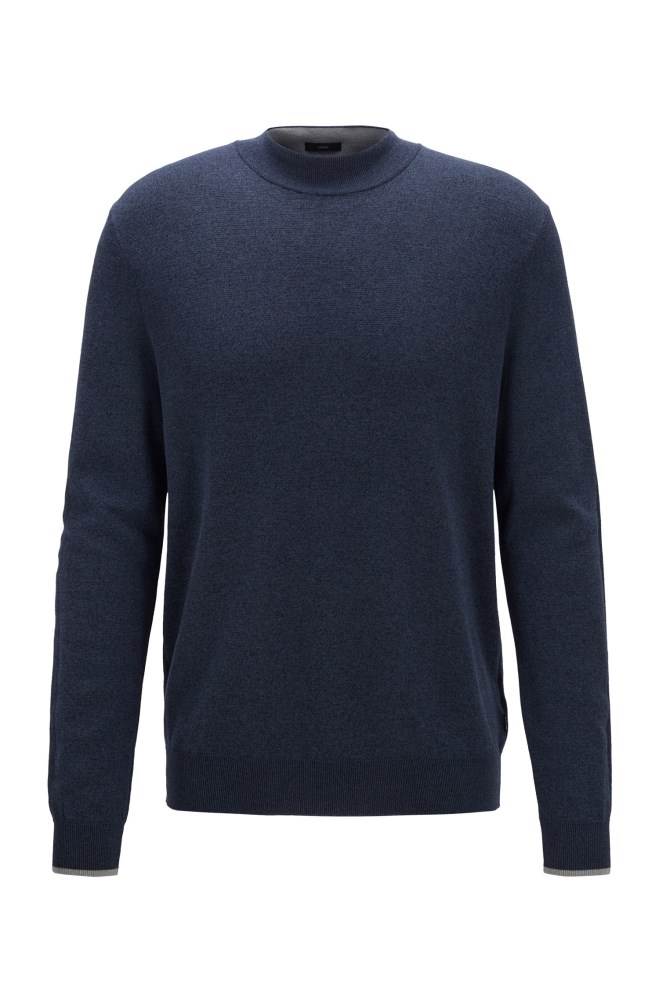 Hugo Boss Mock-neck sweater Lyse Blå | EUv2nYjI