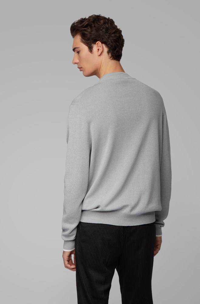 Hugo Boss Mock-neck sweater Lyse Grå | ocv0D57x