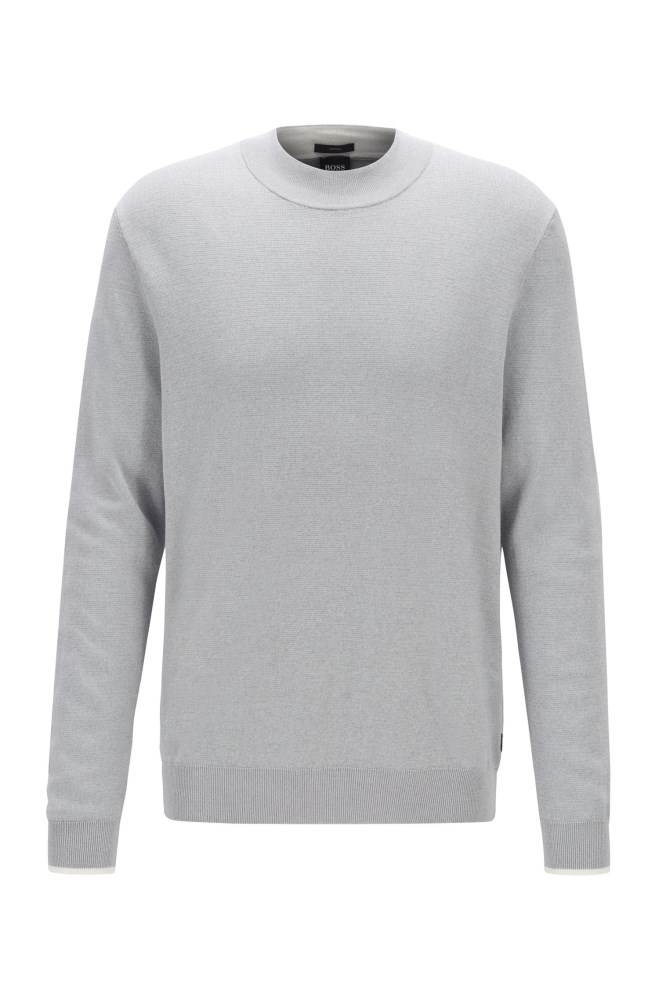 Hugo Boss Mock-neck sweater Lyse Grå | ocv0D57x