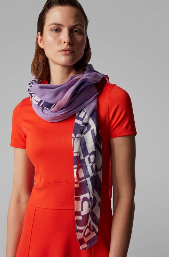 Hugo Boss Modal scarf Lyse Lilla | 0eaZScym