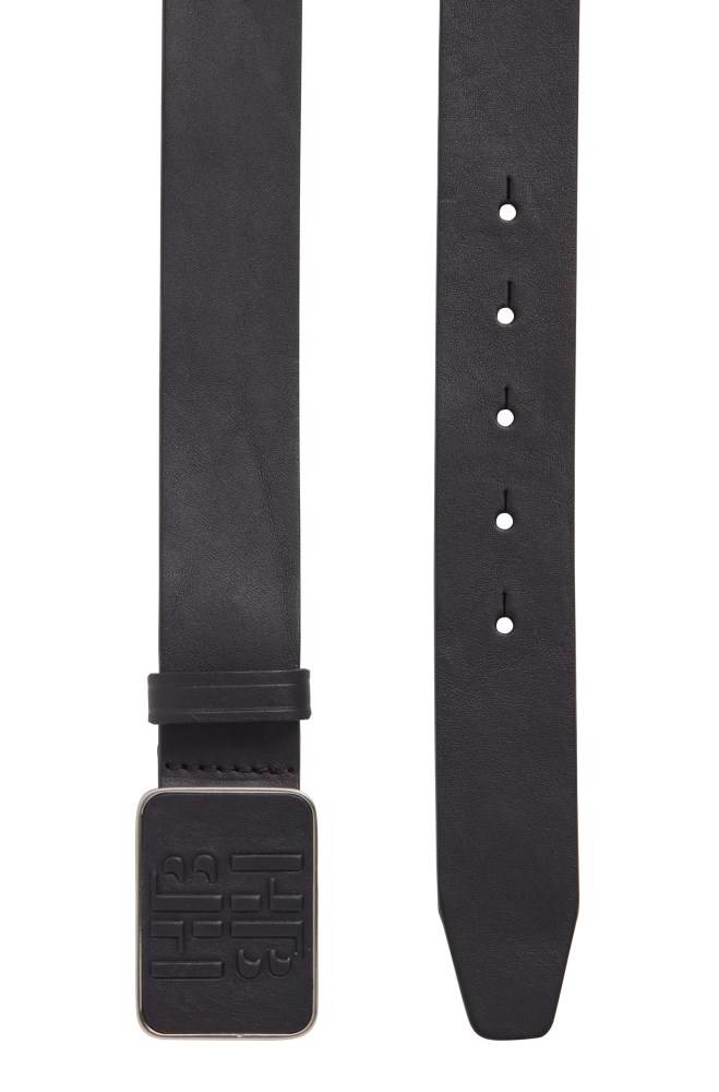 Hugo Boss Monogram-plaque belt Svarte | v57eHuhm