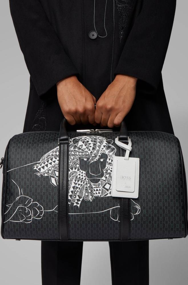 Hugo Boss Monogram-print holdall Svarte | 7NfAHBO0