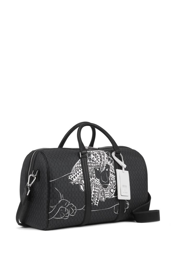 Hugo Boss Monogram-print holdall Svarte | 7NfAHBO0