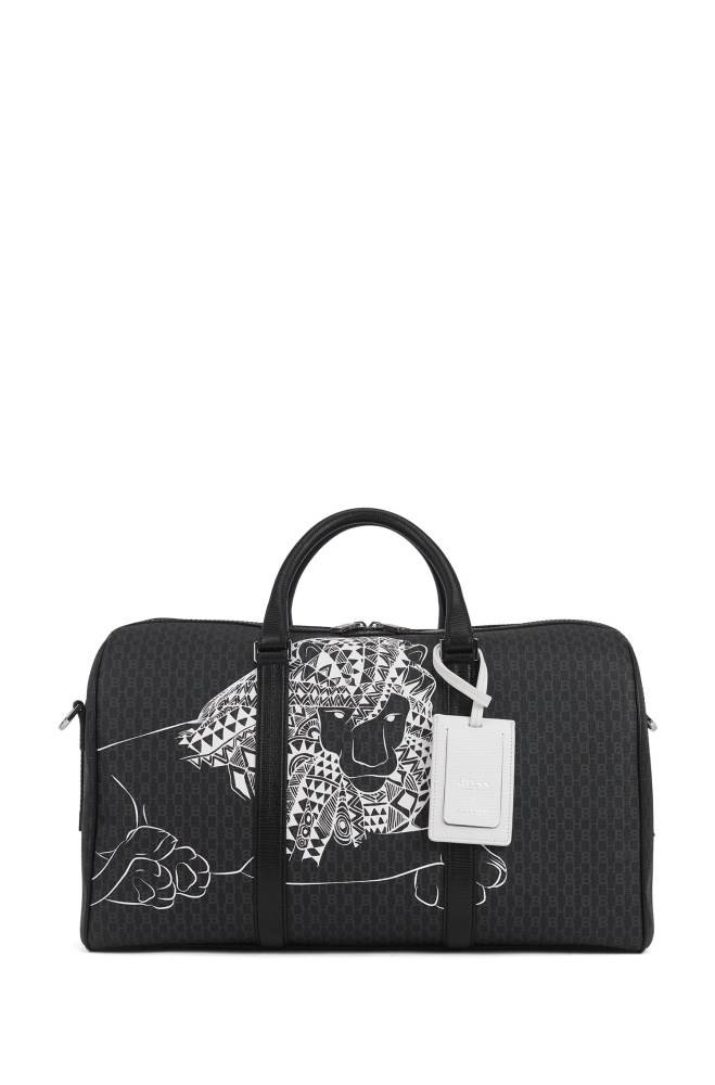 Hugo Boss Monogram-print holdall Svarte | 7NfAHBO0