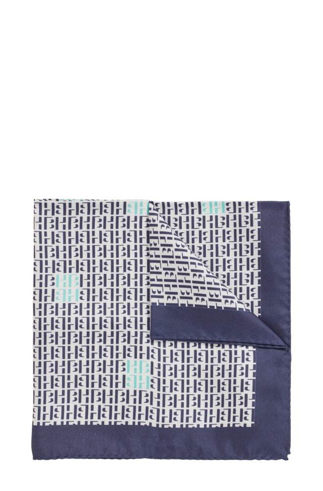 Hugo Boss Monogram-print pocket square Mørke Blå | 5tY3cJ9m