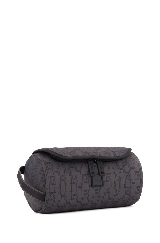 Hugo Boss Monogram-print washbag Mørke Grå | jysPFjbh