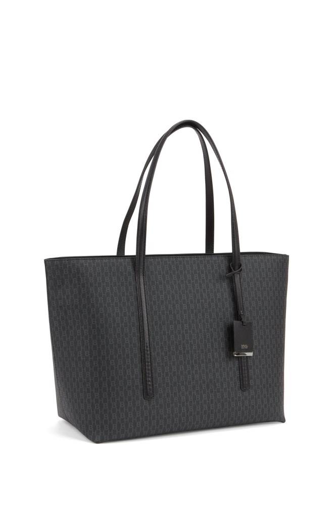 Hugo Boss Monogram-print zipped shopper bag Svarte | sMkpQdM1