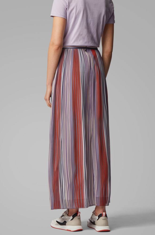 Hugo Boss Multi-coloured plissé maxi skirt Patterned | rIdQ1qR3