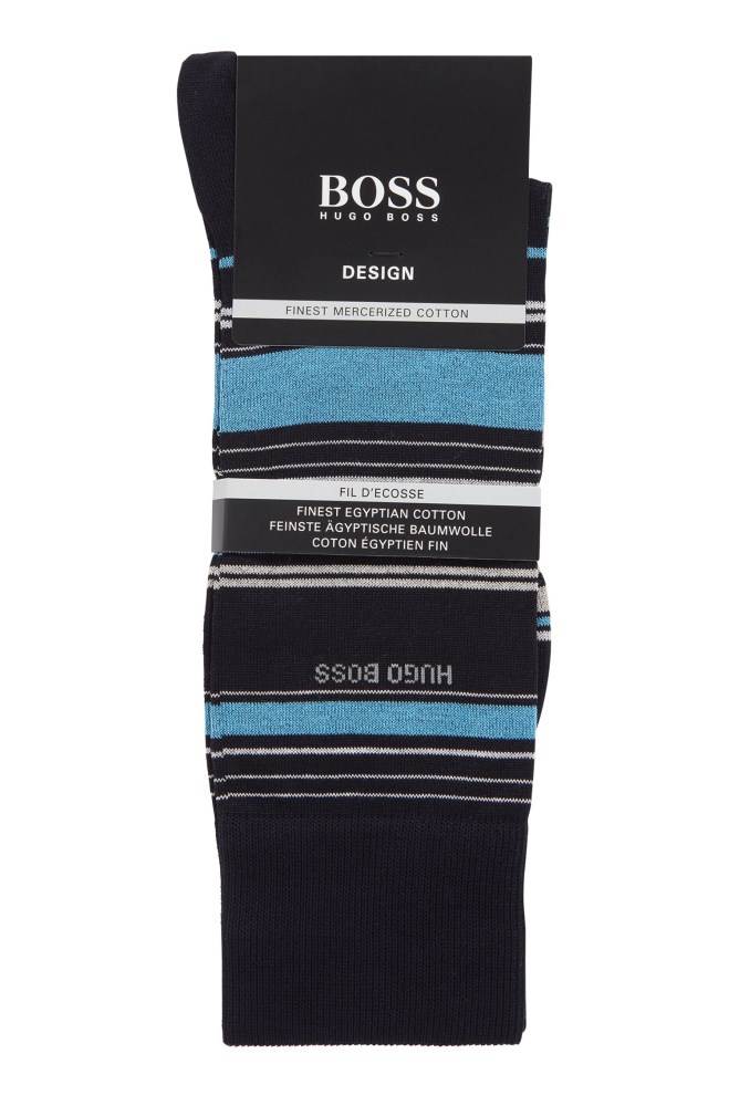 Hugo Boss Multi-coloured striped socks Mørke Blå | rKH766iY