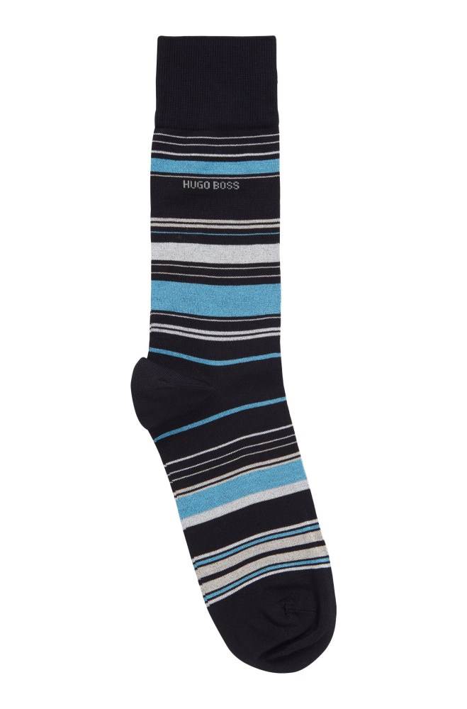 Hugo Boss Multi-coloured striped socks Mørke Blå | rKH766iY