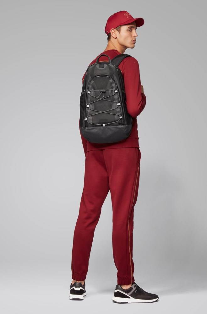 Hugo Boss Multi-pocket backpack Svarte | ekZF6A3e