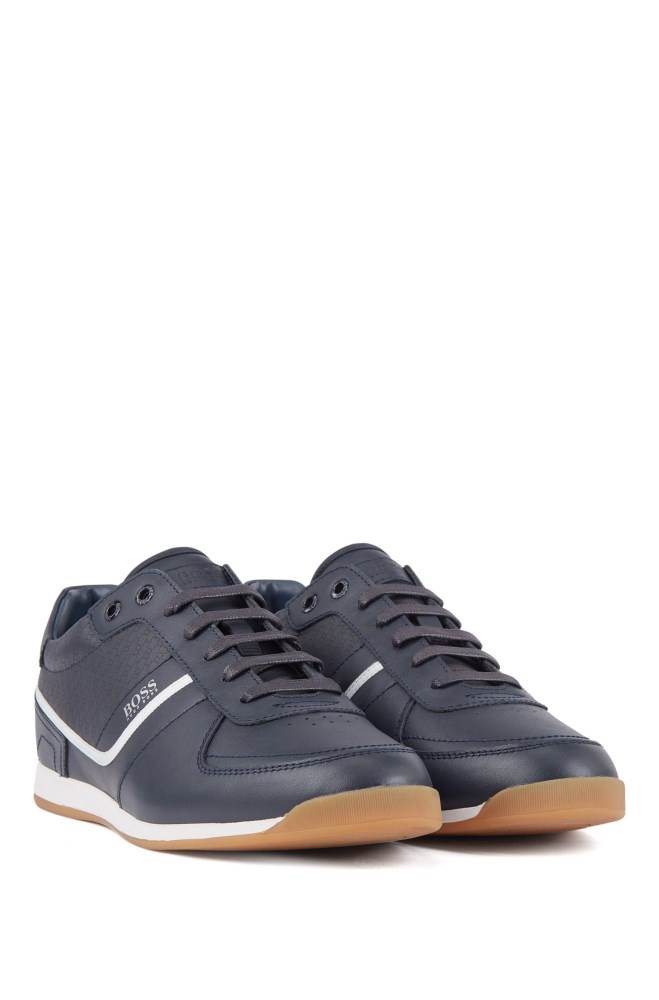 Hugo Boss Nappa-leather trainers Mørke Blå | scBVInlJ