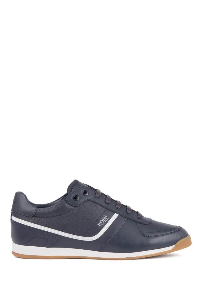 Hugo Boss Nappa-leather trainers Mørke Blå | scBVInlJ