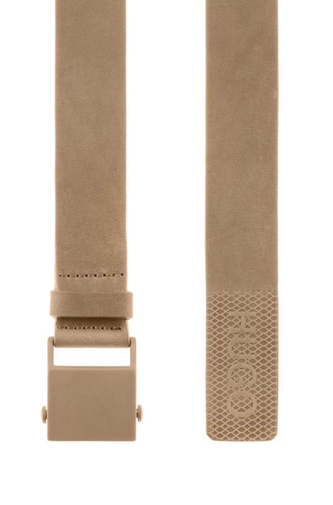 Hugo Boss Nubuck-leather belt Khaki | Rzr5VJie