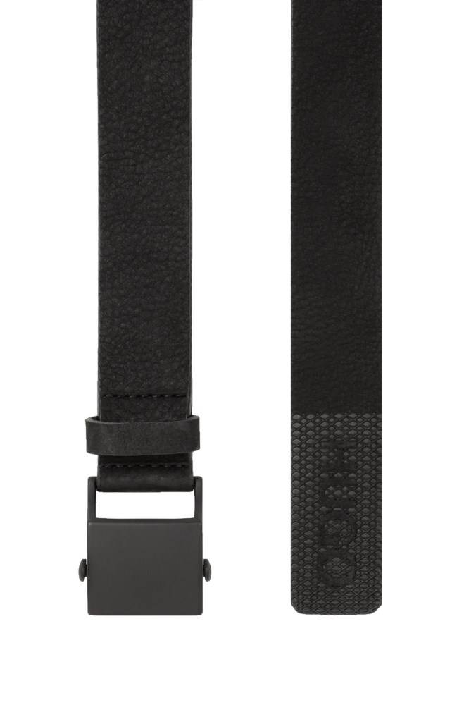 Hugo Boss Nubuck-leather belt Svarte | xnBzjX0Z