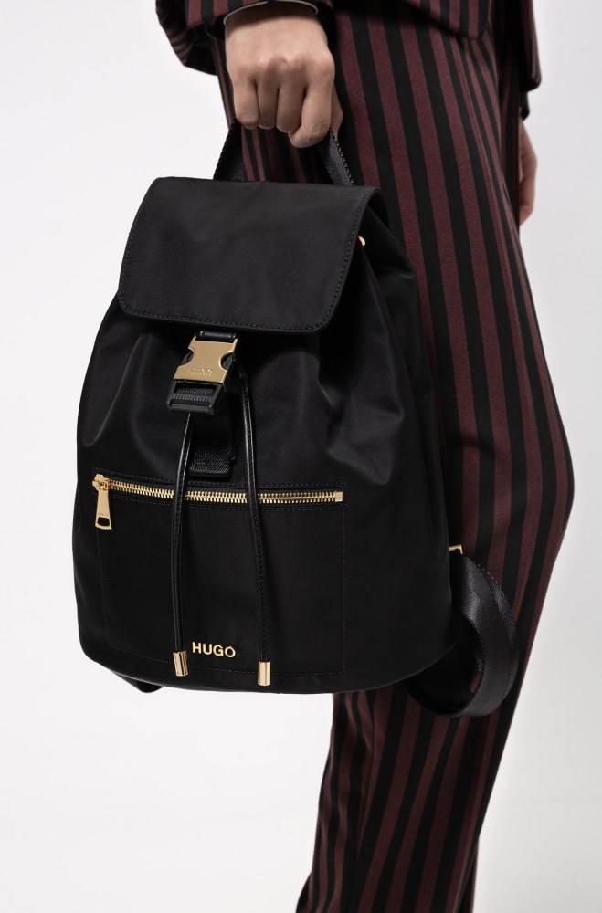 Hugo Boss Nylon-gabardine backpack Svarte | Y5blyHa4