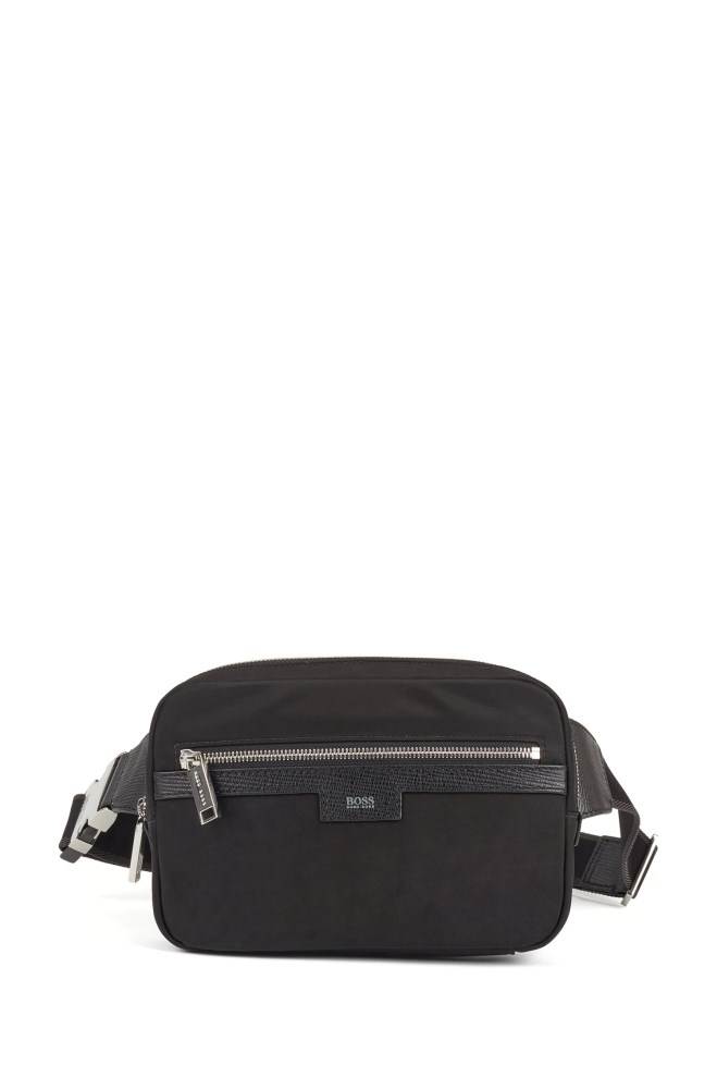 Hugo Boss Nylon-gabardine belt bag Svarte | 65XEdtjT