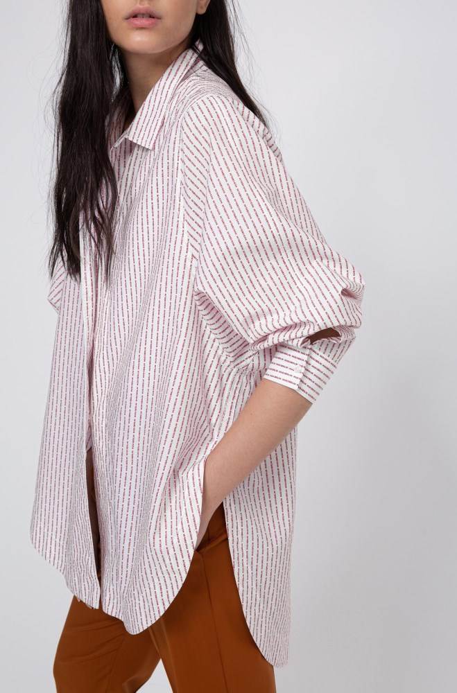 Hugo Boss Oversized-fit blouse Hvite | roh59zvw