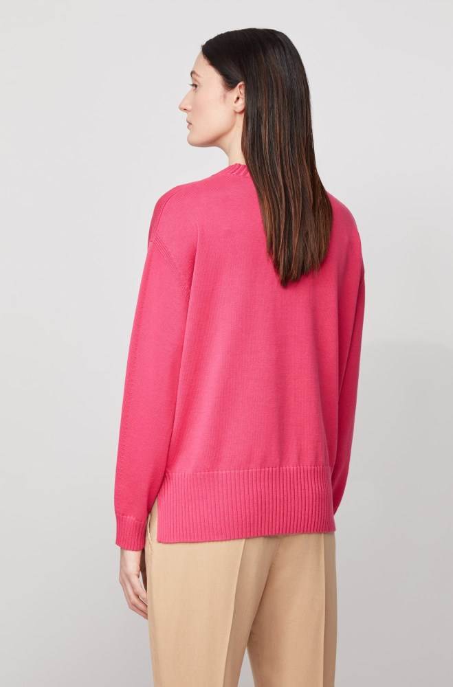 Hugo Boss Oversized-fit cotton-blend sweater Rosa | fu8rlx1o