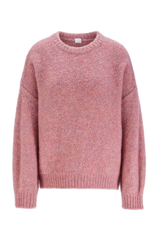 Hugo Boss Oversized-fit sweater Lyse Rosa | 4DTJSZp5