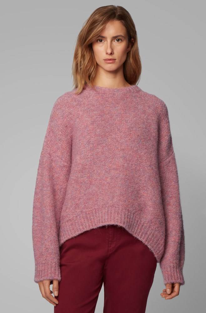 Hugo Boss Oversized-fit sweater Lyse Rosa | 4DTJSZp5