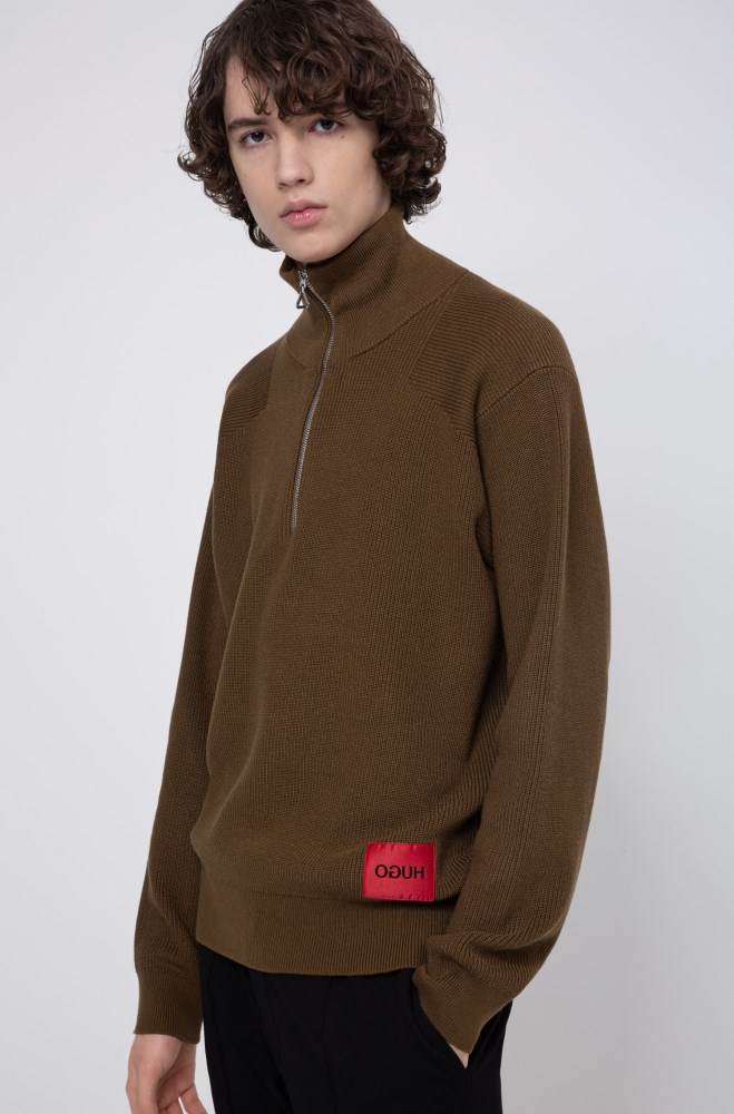 Hugo Boss Ovesized-fit sweater Brune | 6orw7580