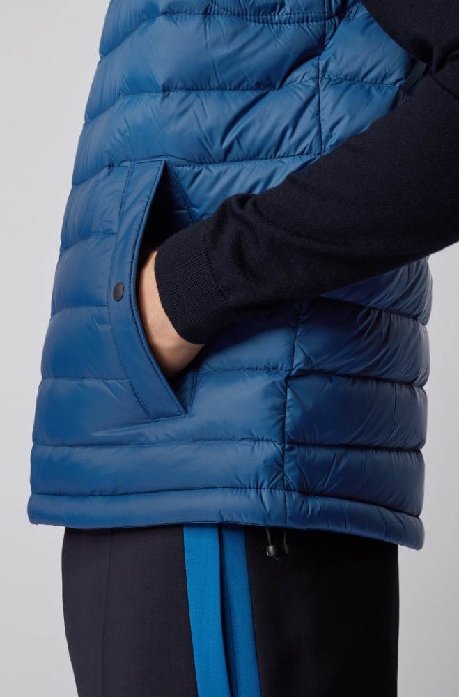 Hugo Boss Packable down gilet Mørke Blå | NTOD5sEu