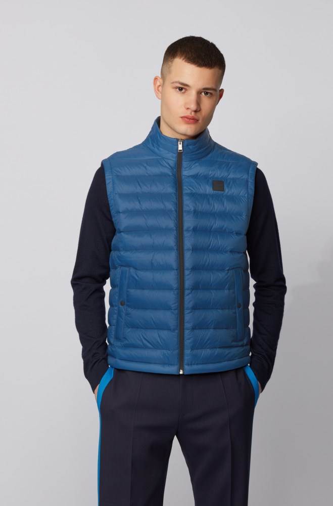 Hugo Boss Packable down gilet Mørke Blå | NTOD5sEu