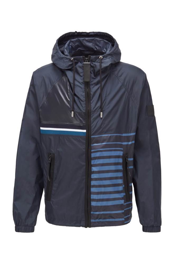 Hugo Boss Packable hooded jacket Mørke Blå | i6vZQKGU