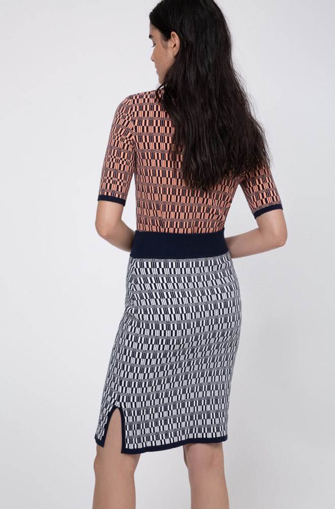 Hugo Boss Patterned knitted pencil skirt Patterned | 5Wp2NADA