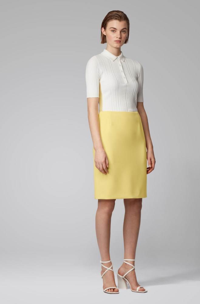 Hugo Boss Pencil skirt Gul | amwHx4Pn