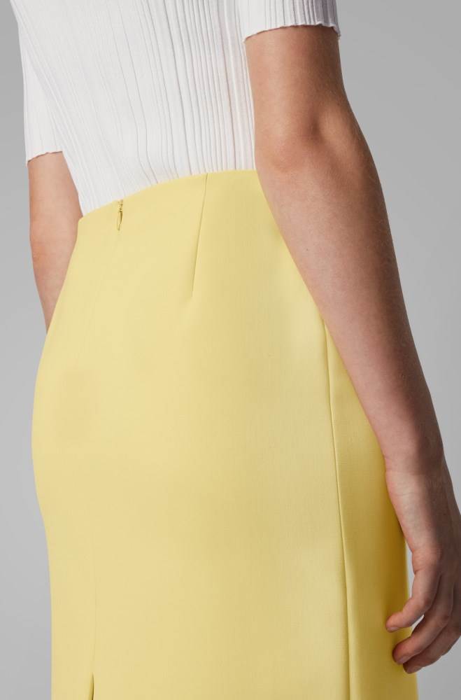 Hugo Boss Pencil skirt Gul | amwHx4Pn