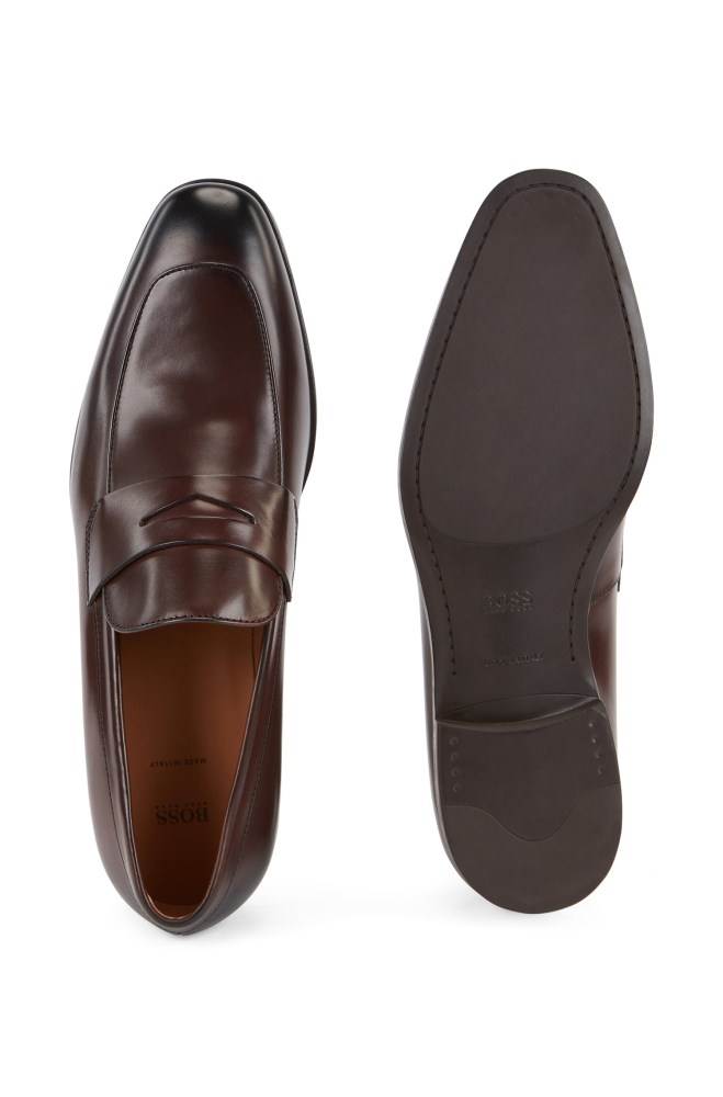 Hugo Boss Penny loafers Mørke Brune | TzpY9JDW