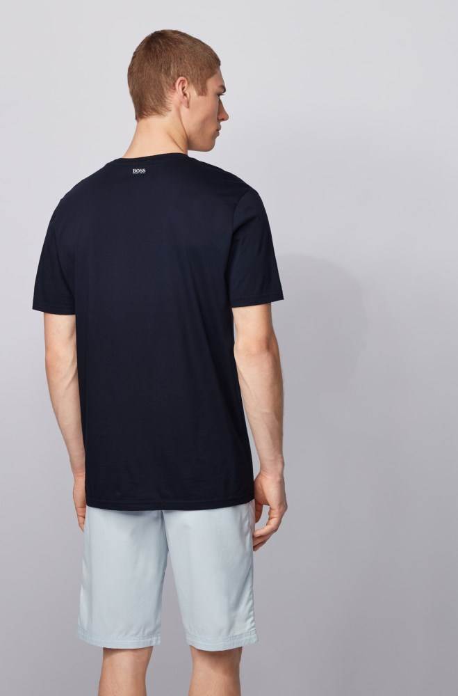 Hugo Boss Pima-cotton T-shirt Mørke Blå | cOMR8apz