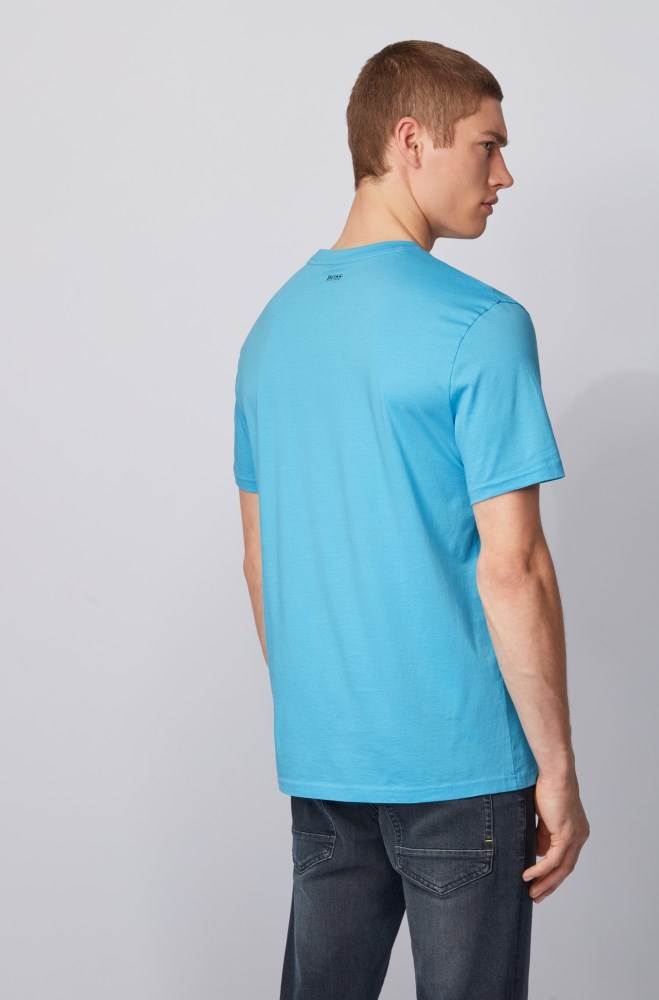 Hugo Boss Pima-cotton T-shirt Turkis | j2uUod9m