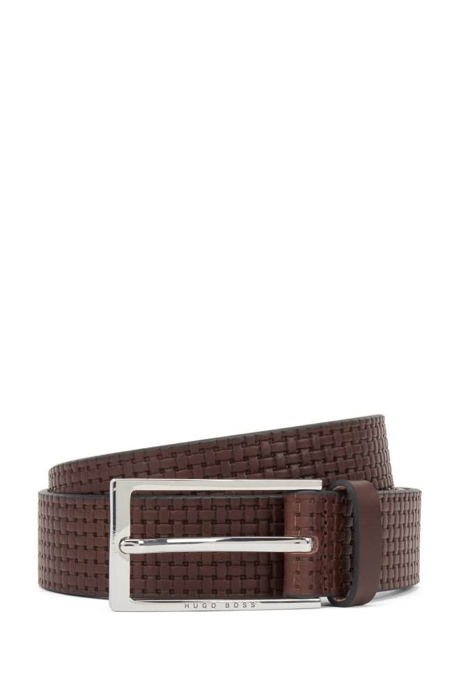 Hugo Boss Pin-buckle belt Mørke Brune | ar72oV2C