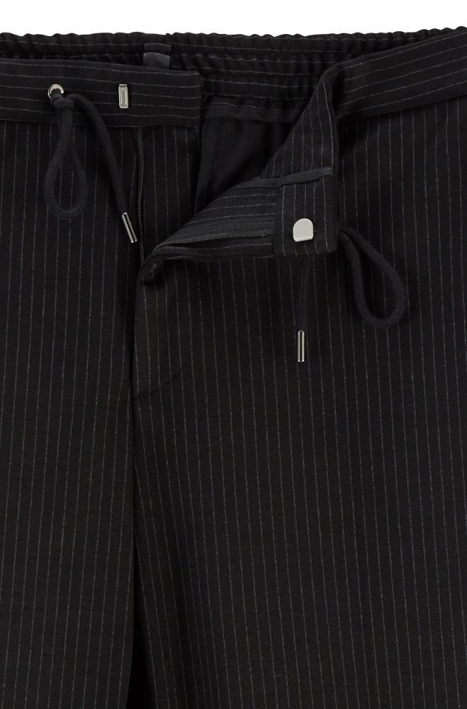 Hugo Boss Pinstripe slim-fit trousers Svarte | O6uhFuuA