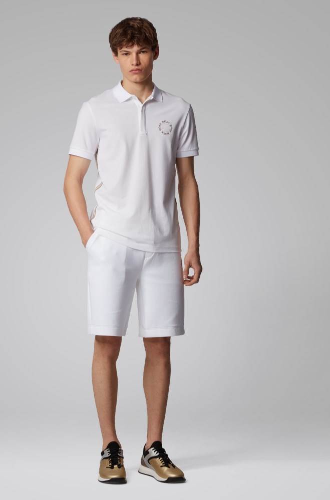 Hugo Boss Piqué polo shirt Hvite | 6efAukhA